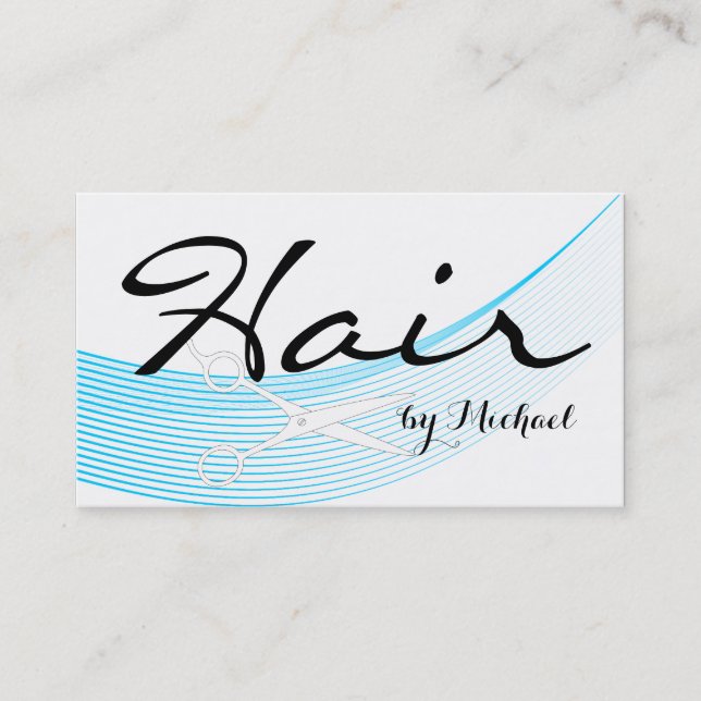 White Solid Hair Stylist Appointment #5 Card (Front)