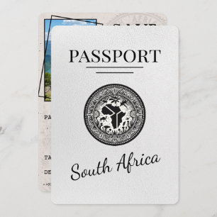 White South Africa Passport Save The Date