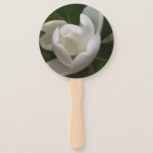 white southern magnolia flower bud hand fan