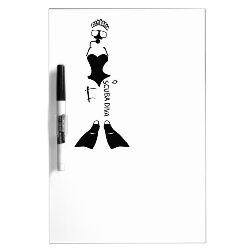 White Space Scuba Diva Dry_Erase Board