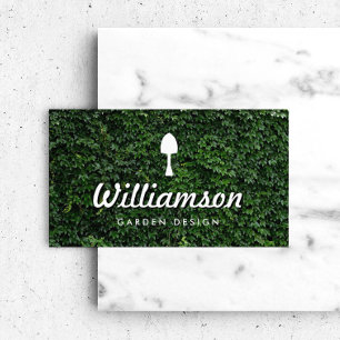 White Spade Green Leaves Gardening Services Business Card