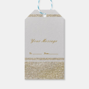 White & Sparking Gold Glam Chic Party Favor Gift Tags