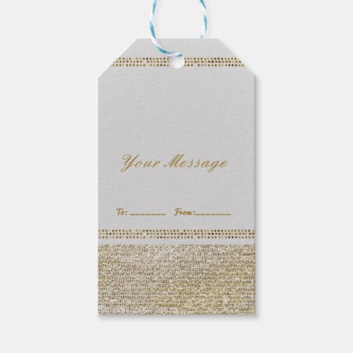 White  Sparking Gold Glam Chic Party Favor Gift Tags