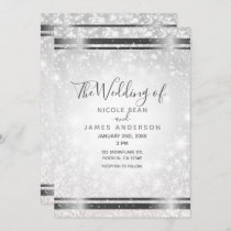 White Sparkle Elegant Winter Wonderland Wedding Invitation