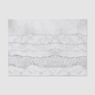 White Sparkle Glitter  Tissue Paper