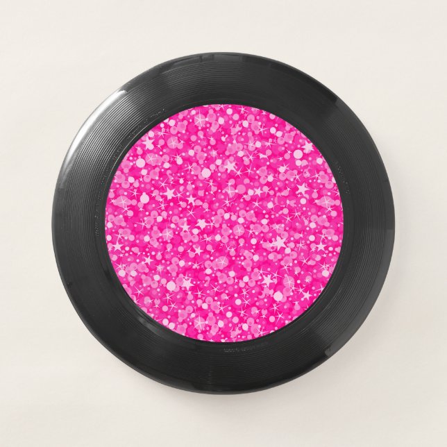 White Sparks And Hot Pink Glitter Wham-O Frisbee (Front)