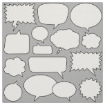 White Speech Bubbles Pattern Fabric