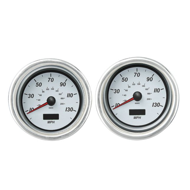 "White Speedometer" design jewelry set Cufflinks (Front)