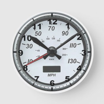"white Speedometer" Design Wall Clocks by yackerscreations at Zazzle