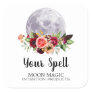 White Spell Jar Stickers With Flowers And Moon