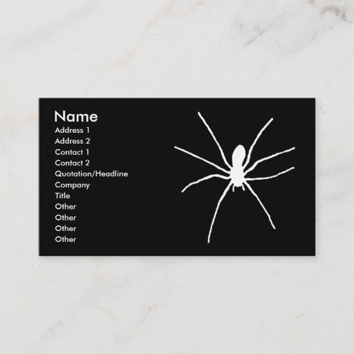 Customizable White Spider Business Cards