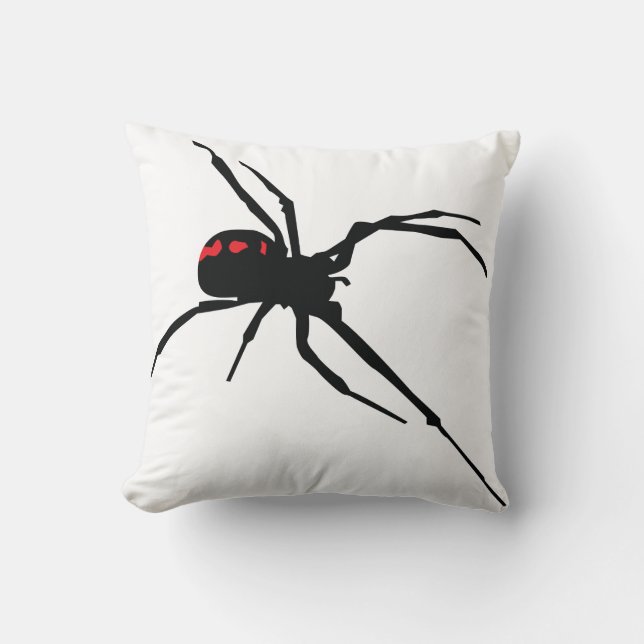 WHITE SPIDER FRONT/BLACK WEB BACK PILLOW (Front)