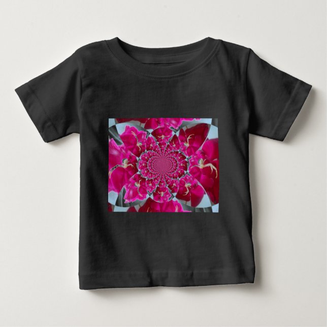 White Spider on a Beautiful Red Rose Baby T-Shirt (Front)