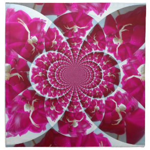 White Spider on a Beautiful Red Rose Napkin