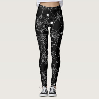 White Spider Web Halloween Leggings