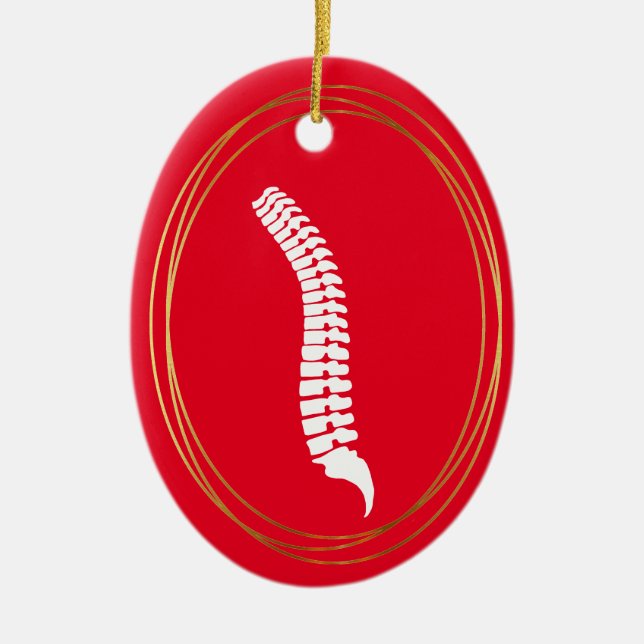 White Spine Silhouette Christmas Ornament (Front)