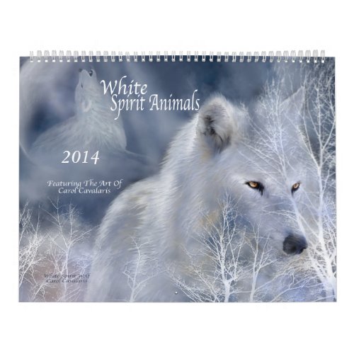 White Spirit Animals Art Calendar 2014