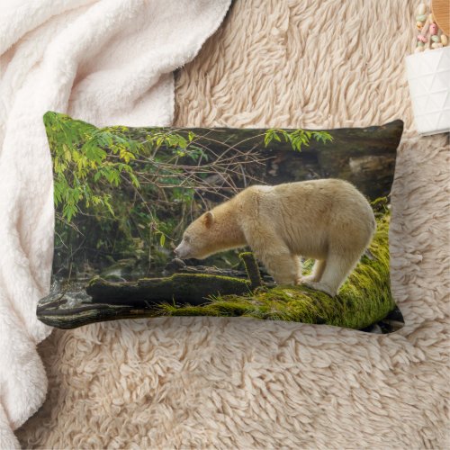 White Spirit Bear Lumbar Pillow