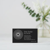 White Spirograph Business Card (Standing Front)