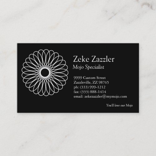 White Spirograph Business Card Templates