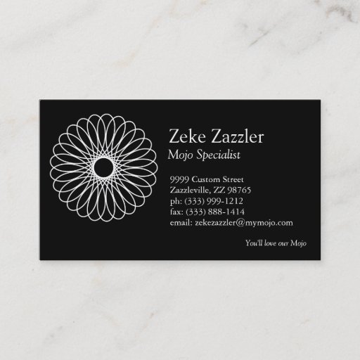 Customizable White Spirograph Business Card Templates