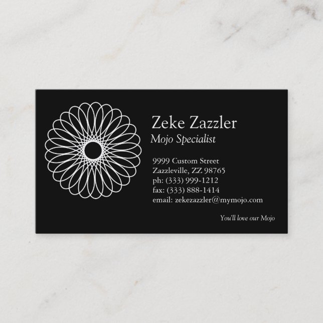 White Spirograph Business Card (Front)