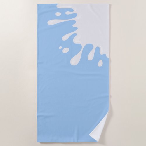 White Splash on Baby Blue Beach Towel