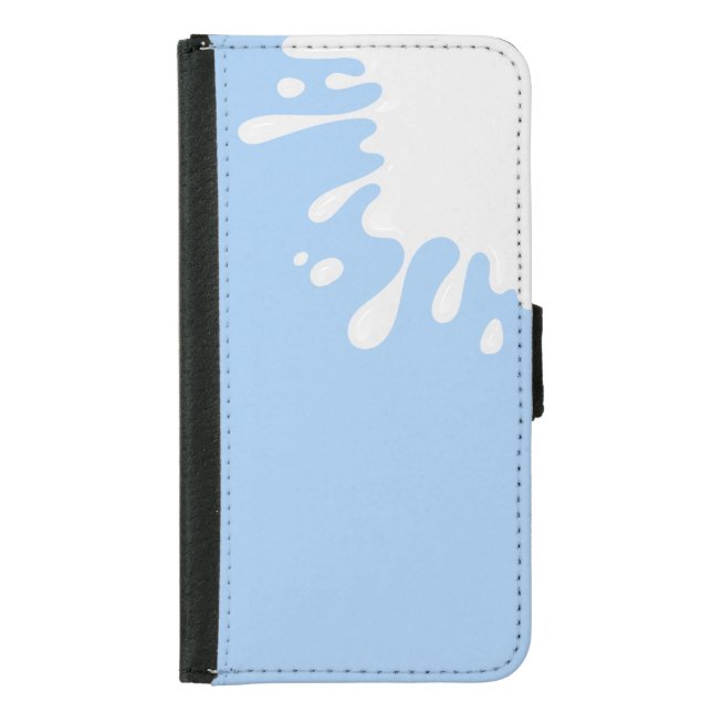 White Splash on Baby Blue Samsung Galaxy Wallet Case (Front)