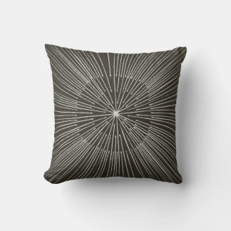 White spokes circular pattern on black Pillow