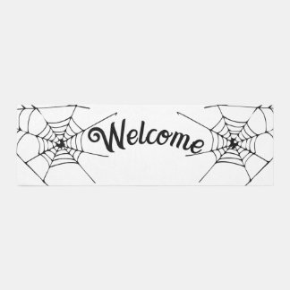 🎃 white Spooky Season Haunted House Door Mat 👻