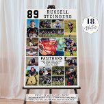 White Sports Senior Graduation 18 Photos Foam Board<br><div class="desc">Honor and celebrate your high school sports senior on Seniors Night, at the athletics awards banquet or display at his or her graduation party with this photo collage board with 18 pictures and personalized with your custom text in your choice of text and background colors (shown in black on white)....</div>