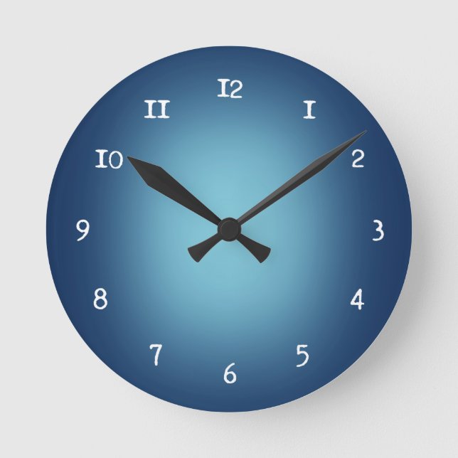 White spotlight on blue round clock (Front)