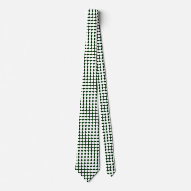 White Spots - Dark Green Neck Tie (Front)