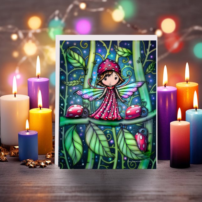 White Spotted Ladybug Fairy Molly Harrison Card (Creator Uploaded)