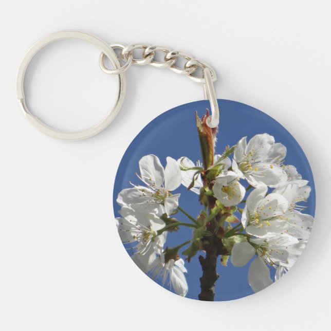 White Spring Bloom Keychain (Front)