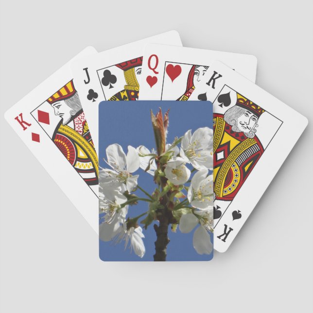 White Spring Bloom Poker Cards (Back)