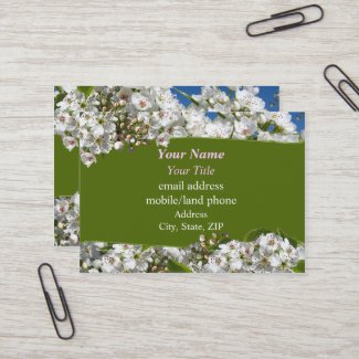 White Spring Blossoms Business Card