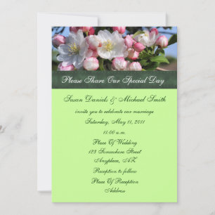 White Spring Blossoms Floral Wedding Invitation