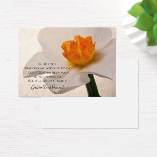 Customizable Spring Daffodil Wedding Charity Card Business Card
