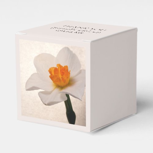 White Spring Daffodil Wedding Favor Boxes
