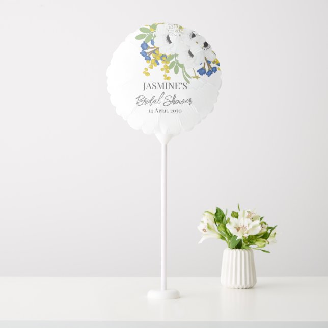 White Spring Floral Bouquet Bridal Shower  Balloon (In SItu)