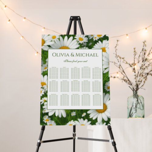 White spring floral white daisies greenery foam board