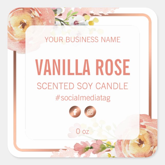 White Spring Flower Arrangements Product Labels (Front)