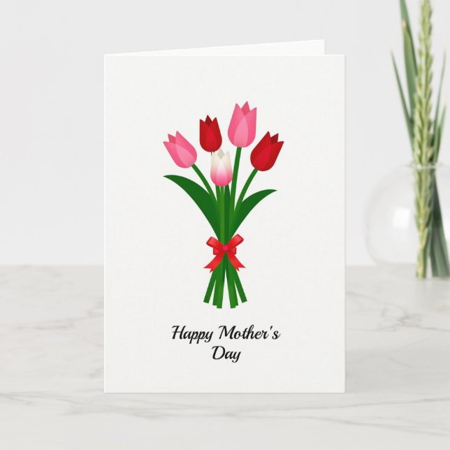 White Spring Flowers Card (Front)