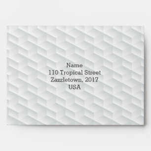 White square embossed envelope