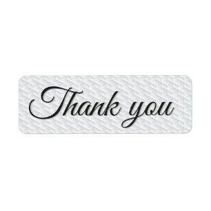 White square embossed label