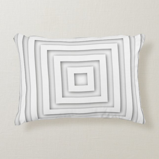 White Square Geometric Accent Pillow (Front)