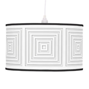 White Square Geometric Hanging Lamp