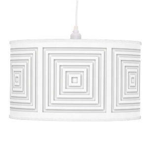 White Square Geometric Hanging Lamp