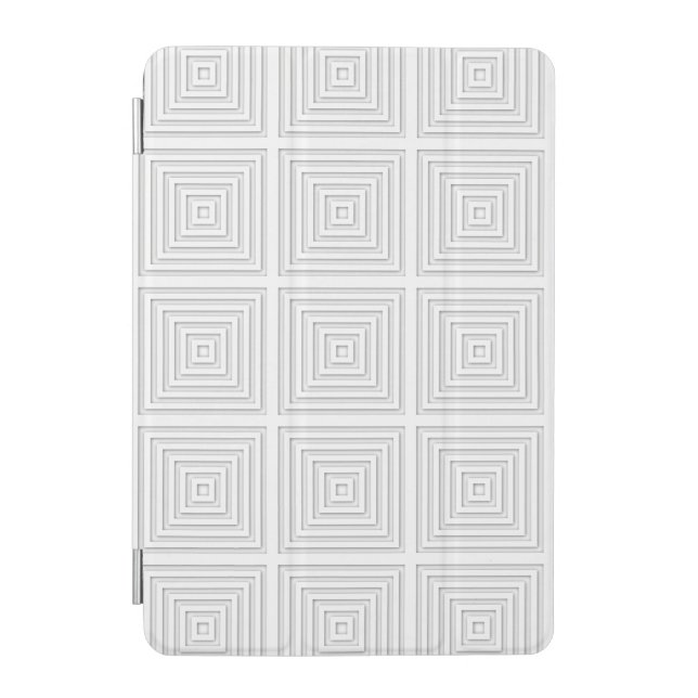 White Square Geometric iPad Mini Cover (Front)